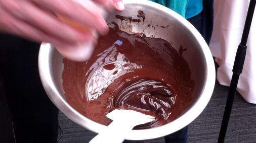 Demonstrating water based ganache techniques. 