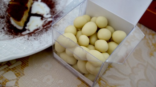 The irresistibly moreish white chocolate pistachios.