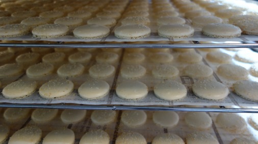 Not forgetting the pastry, macarons in the making. 