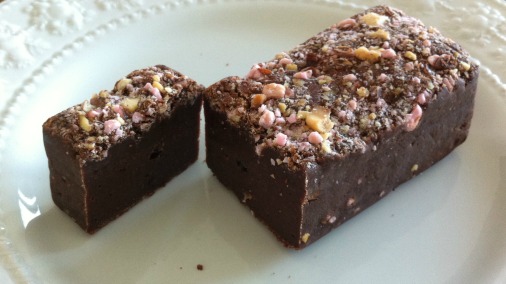 Paul A Young's pink praline brownie.
