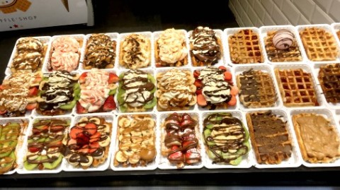 As well as chocolate, there are waffles everywhere you turn.