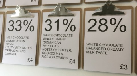 The white chocolate we chose. 